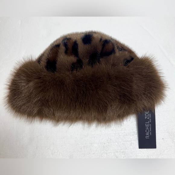 Leopard Print Faux Fur Hat Versatile - Picture 10 of 11